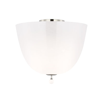 Brisa Semi Flush Mount Ceiling Light in Polished Nickel (14-Inch).