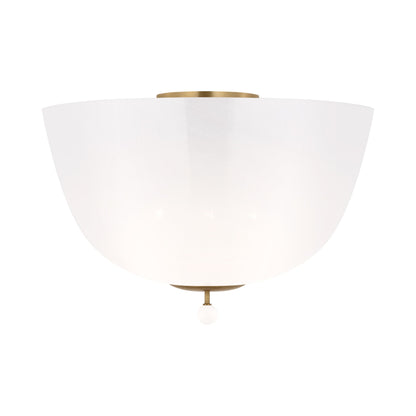 Brisa Semi Flush Mount Ceiling Light in Hand-Rubbed Antique Brass (16-Inch).