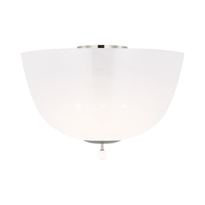 Brisa Semi Flush Mount Ceiling Light in Polished Nickel (16-Inch).