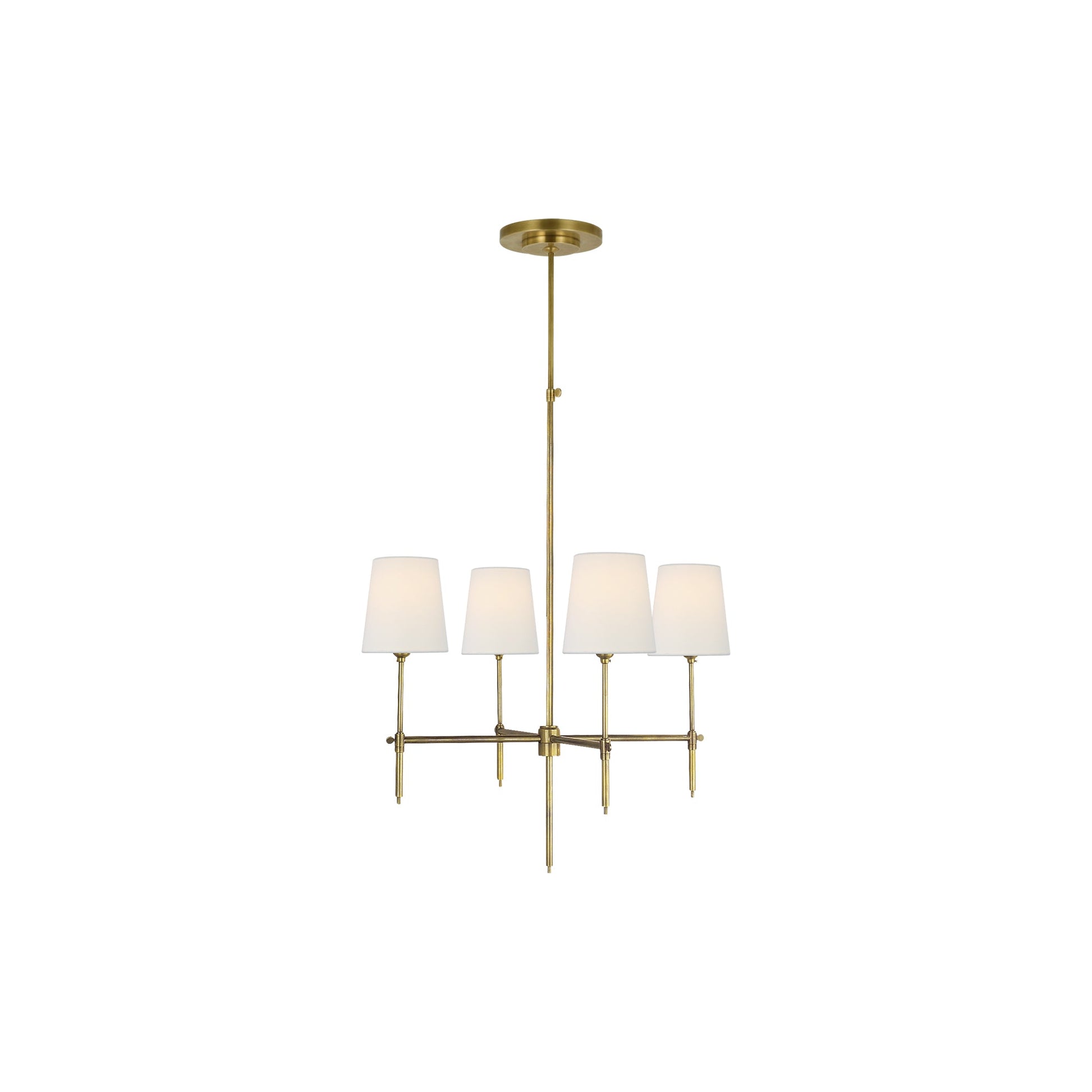 Bryant Chandelier in Hand-Rubbed Antique Brass (Small/1-Tier/Not Wrapped/Linen).