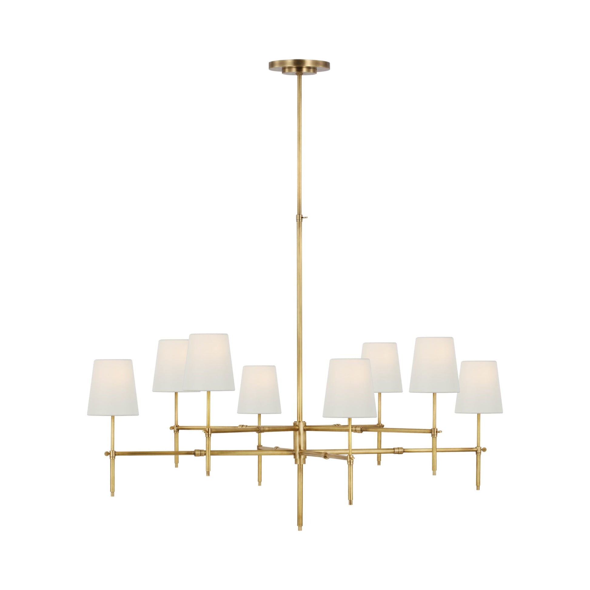 Bryant Chandelier in Hand-Rubbed Antique Brass (X-Large/2-Tier/Not Wrapped/Linen).