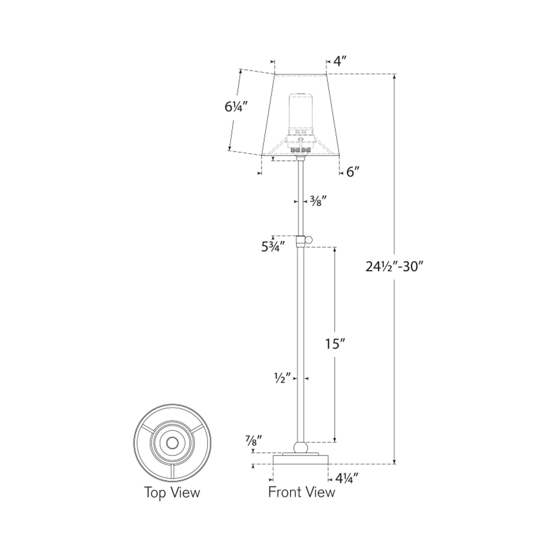 Bryant LED Rechargeable Table Lamp - line drawing.