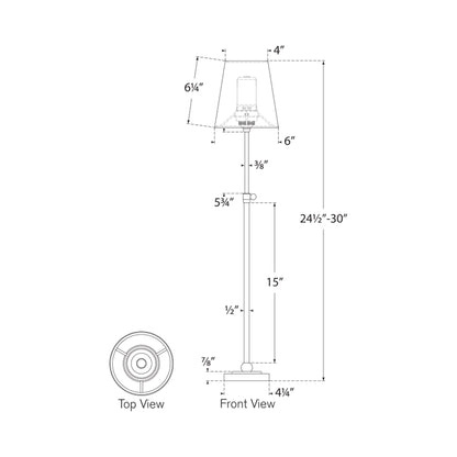 Bryant LED Rechargeable Table Lamp - line drawing.