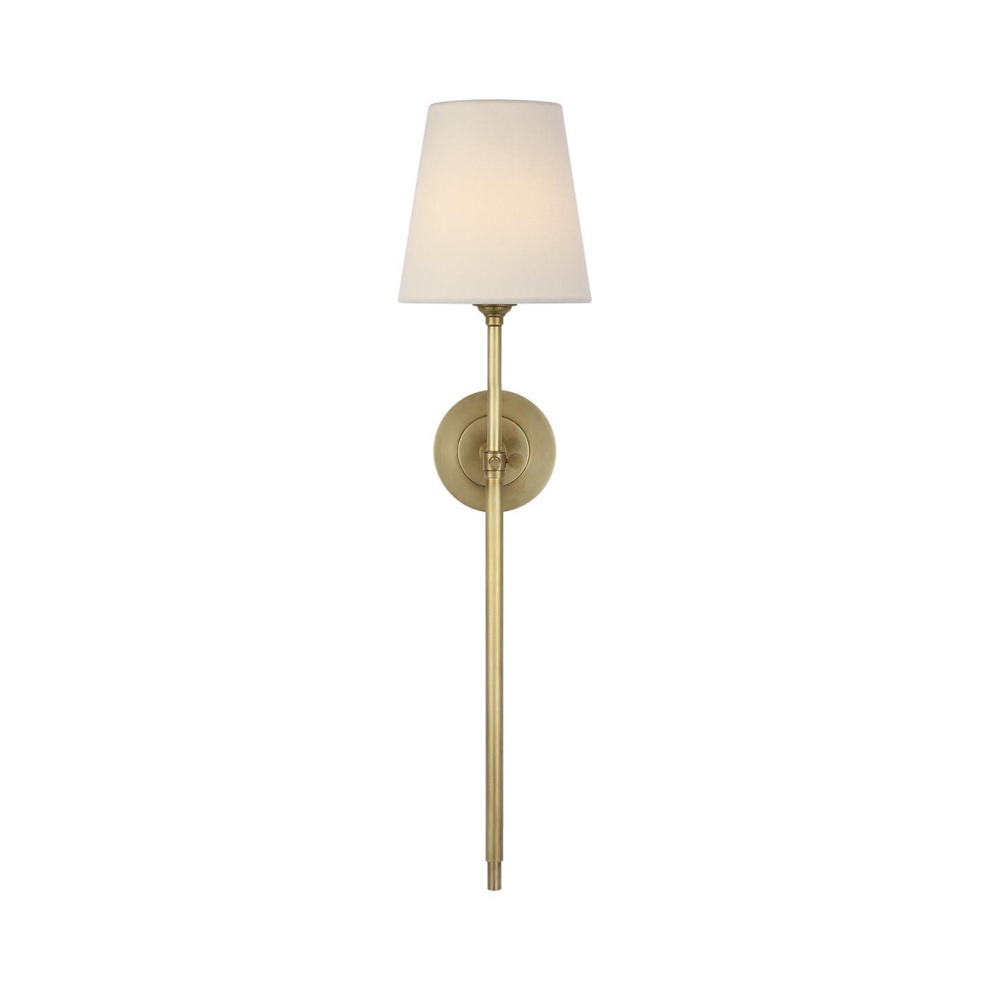 Bryant LED Rechargeable Tail Wall Light in Hand-Rubbed Antique Brass.