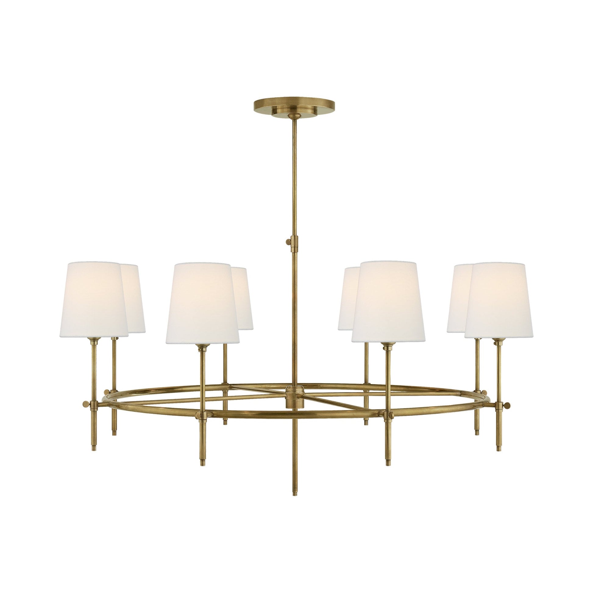 Bryant Ring Chandelier in Hand-Rubbed Antique Brass (Not Wrapped/Linen).