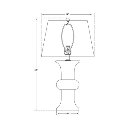 Bull Nose Table Lamp - line drawing.