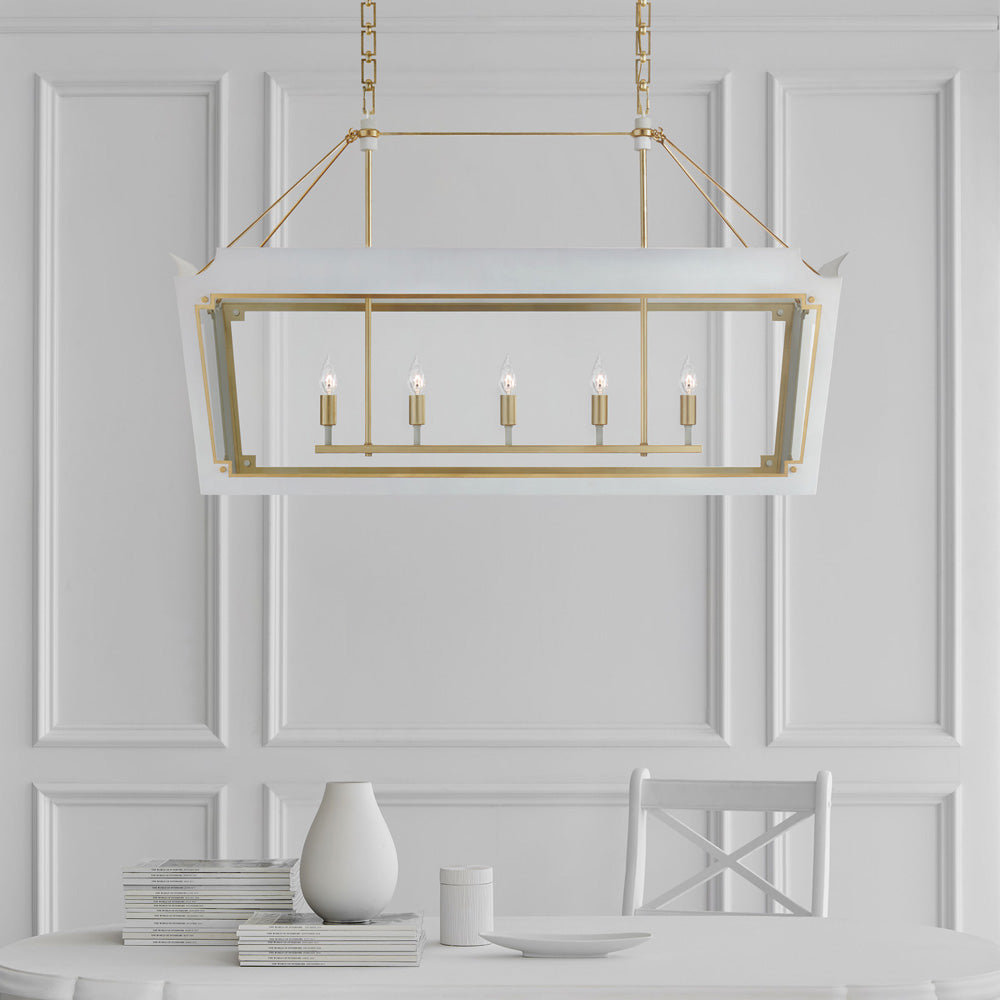 Caddo Linear Pendant Light in dining room.