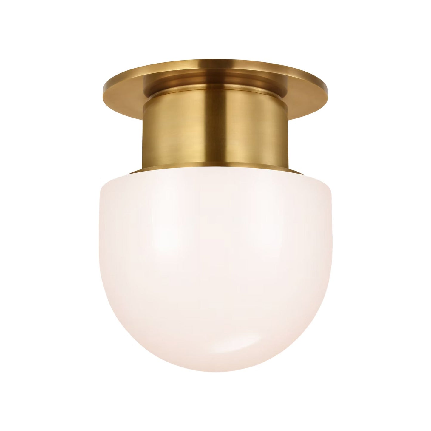 Callan Flush Mount Ceiling Light in Antique-Burnished Brass (8-Inch).
