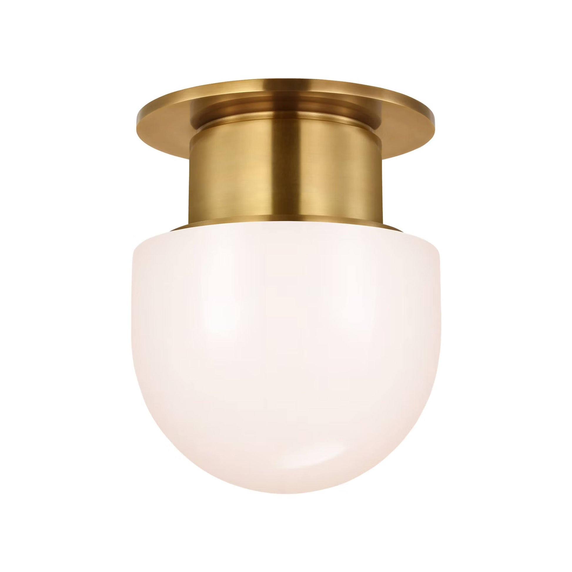 Callan Flush Mount Ceiling Light in Antique-Burnished Brass (8-Inch).