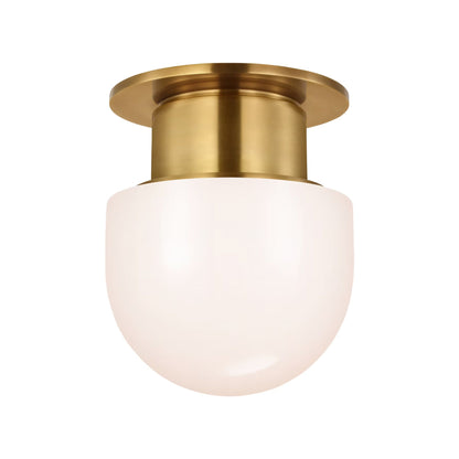 Callan Flush Mount Ceiling Light in Antique-Burnished Brass (8-Inch).