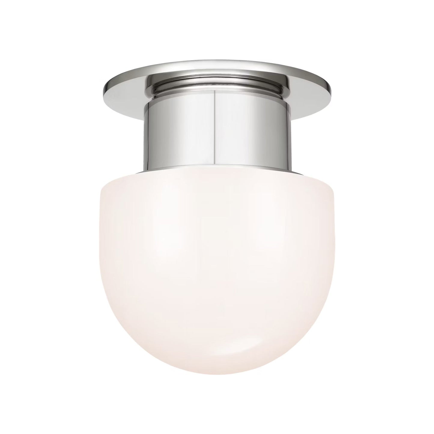 Callan Flush Mount Ceiling Light in Polished Nickel (8-Inch).