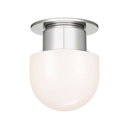 Callan Flush Mount Ceiling Light in Polished Nickel (8-Inch).