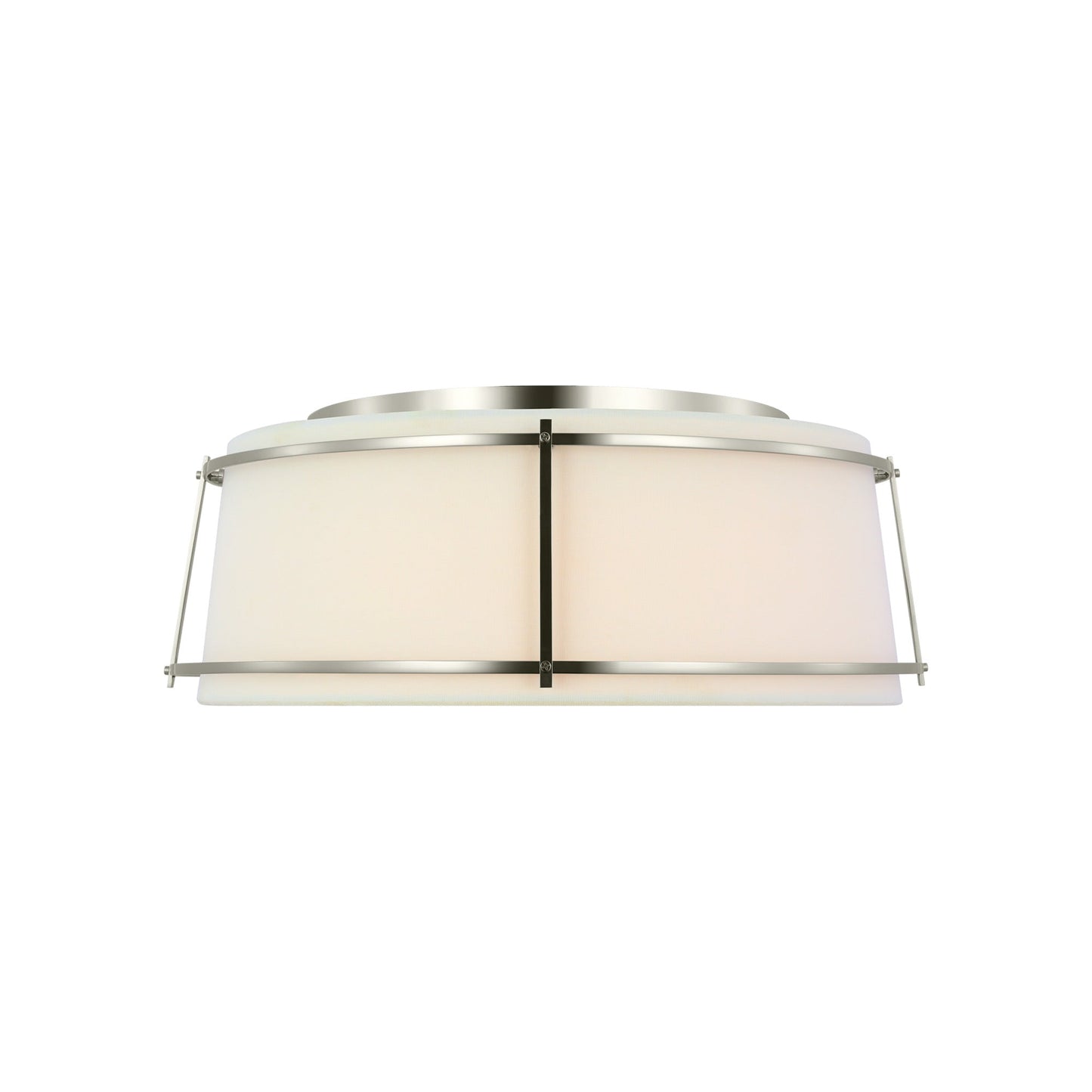Callaway LED Flush Mount Ceiling Light in Polished Nickel (17.25-Inch).