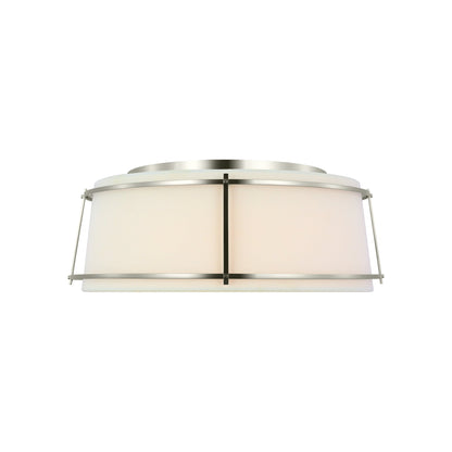 Callaway LED Flush Mount Ceiling Light in Polished Nickel (17.25-Inch).