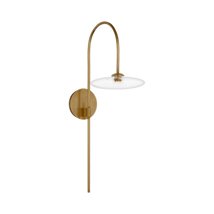 Calvino Arched LED Wall Light in Hand-Rubbed Antique Brass.