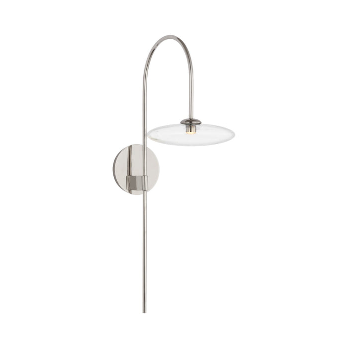Calvino Arched LED Wall Light in Polished Nickel.