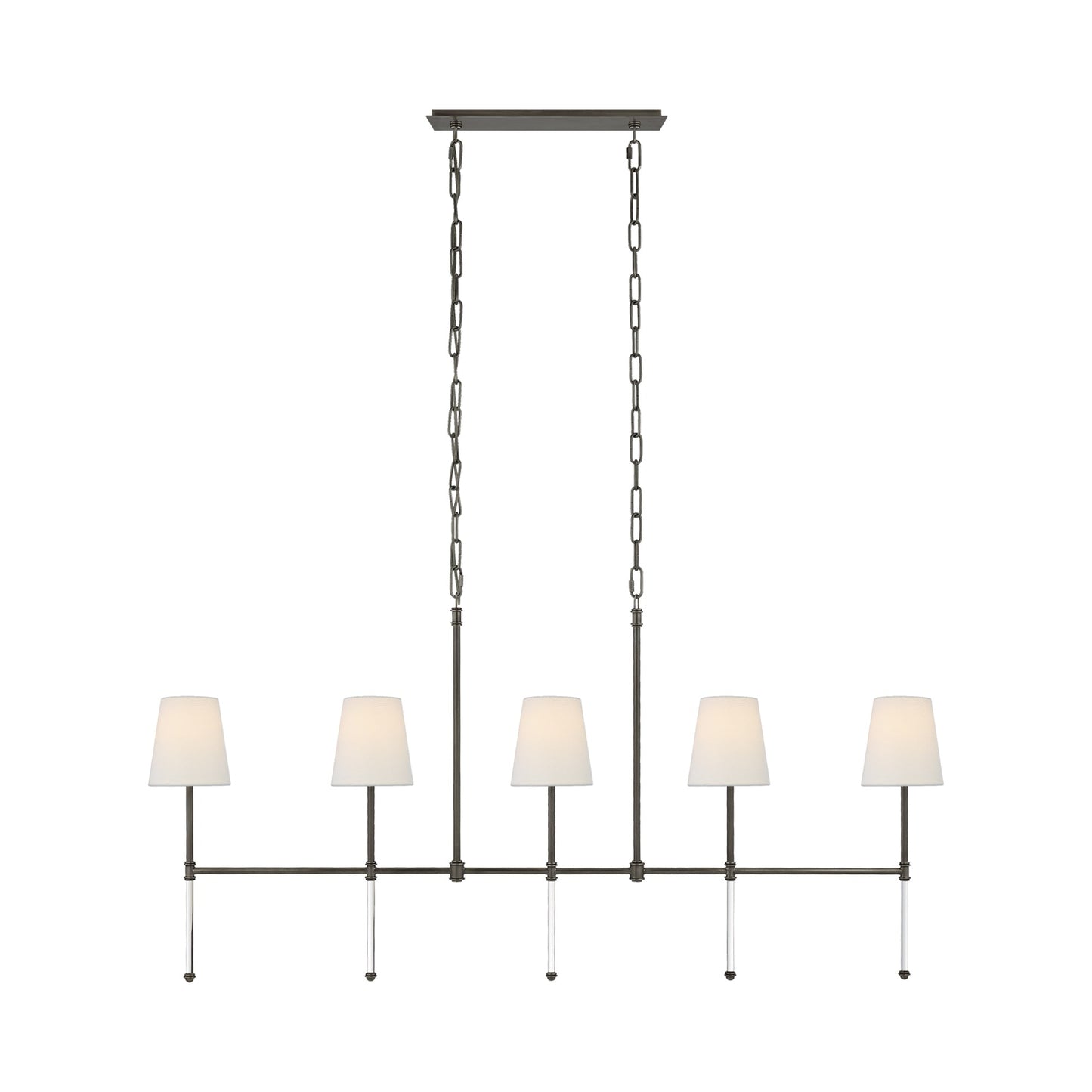 Camille Linear Pendant Light in Bronze/Linen.