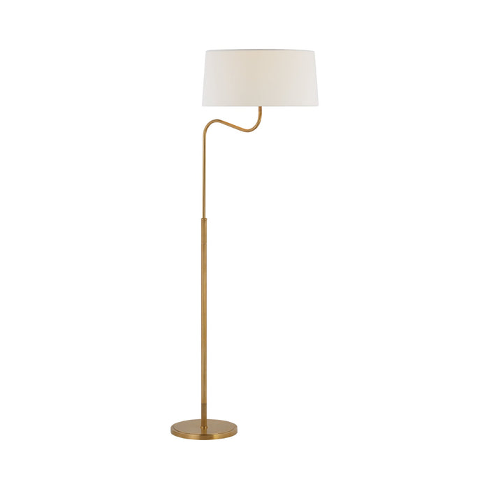 Canto Floor Lamp in Hand-Rubbed Antique Brass.