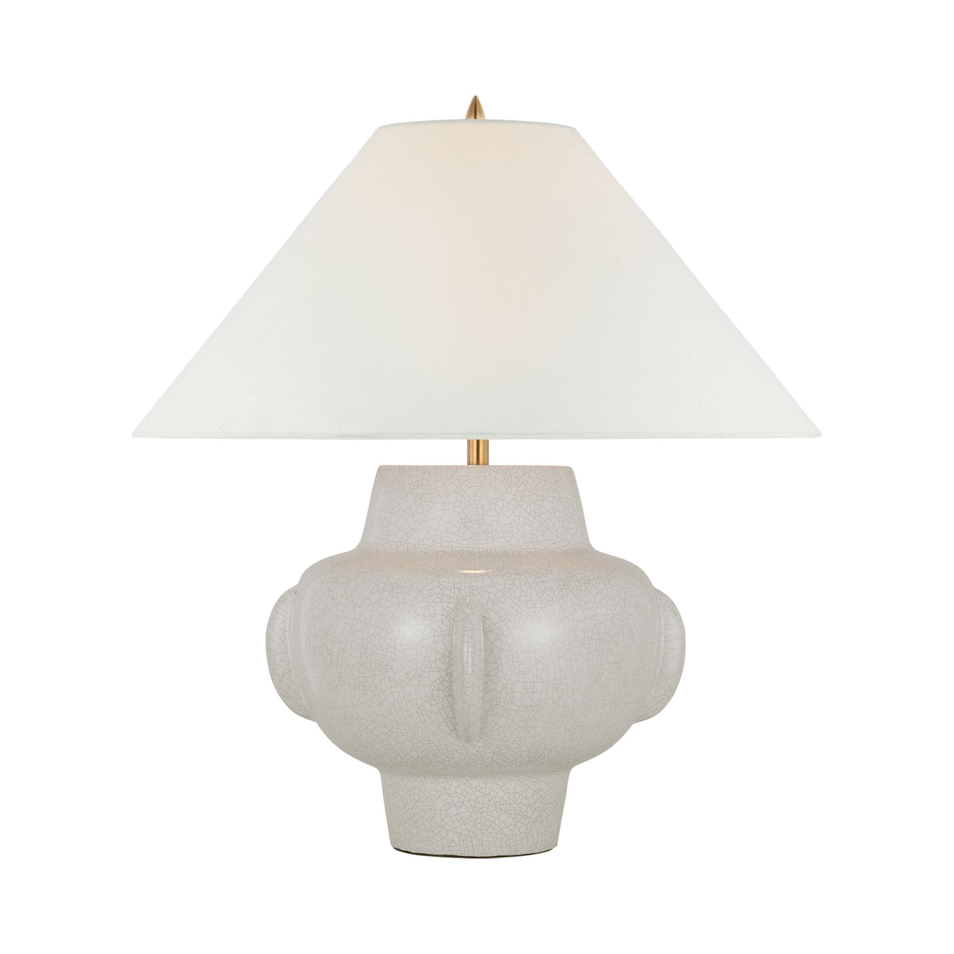Cap-Ferrat Table Lamp in White Crackle (Linen).