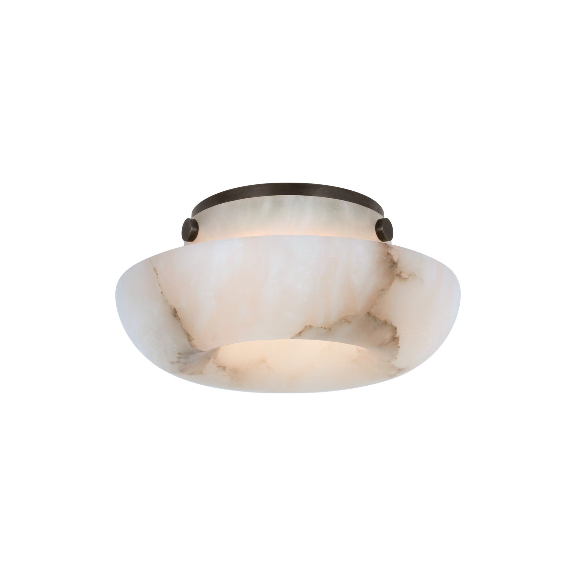 Cappello LED Flush Mount Ceiling Light in Alabaster/Bronze (6-Inch).