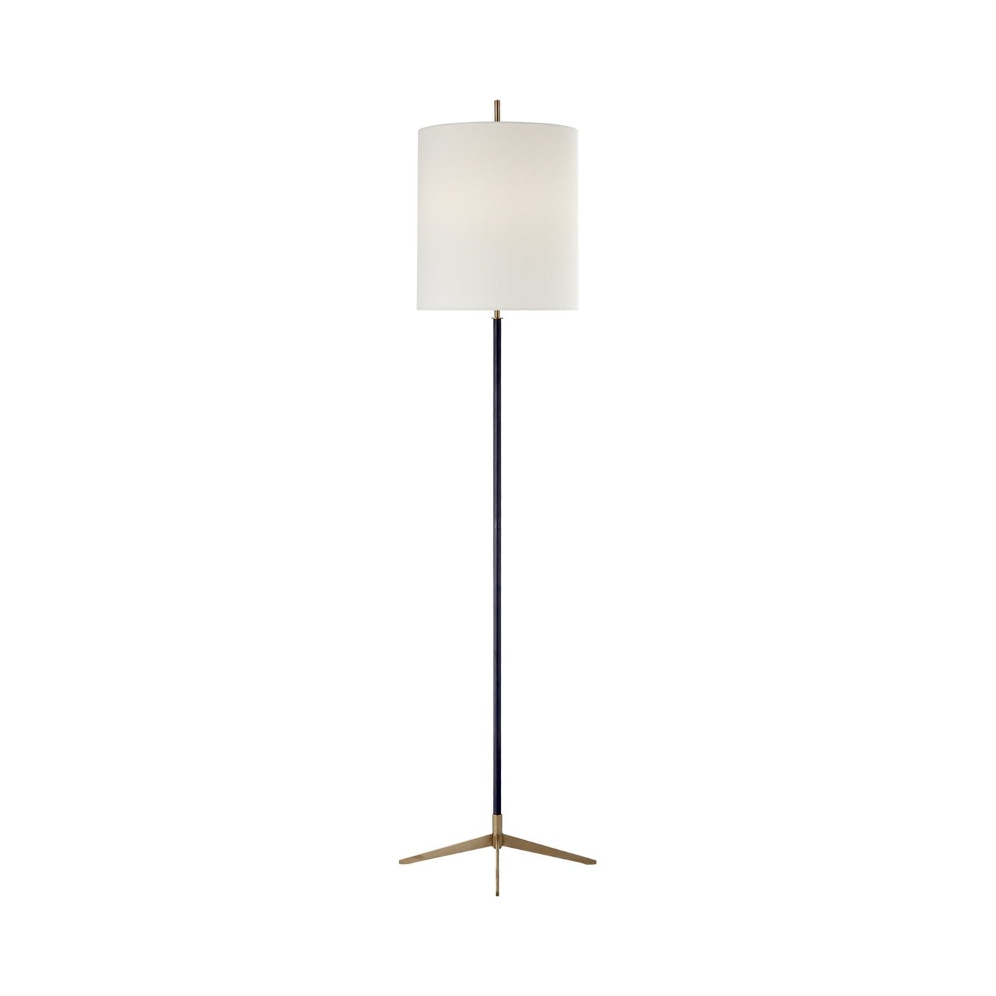 Caron Floor Lamp in Bronze with Antique Brass/Linen.
