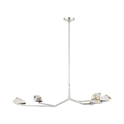 Carraig LED Chandelier in Polished Nickel (5-Light).