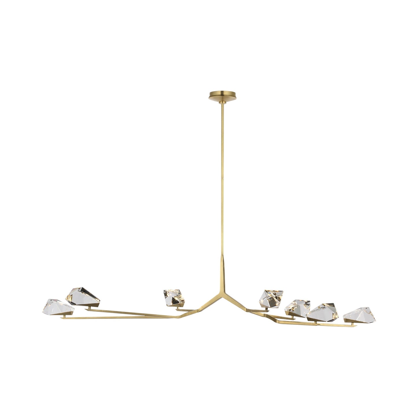 Carraig LED Chandelier in Natural Brass (7-Light).