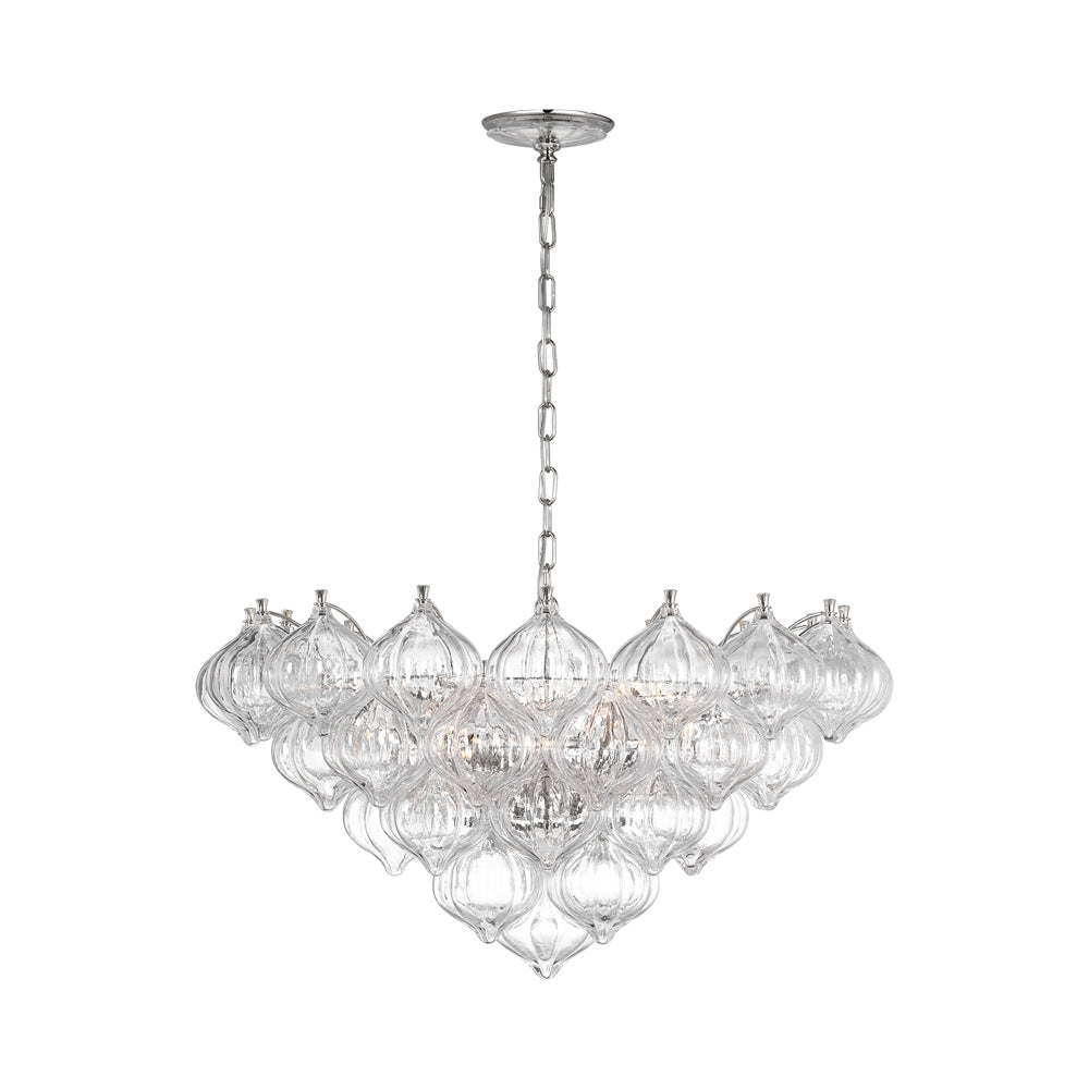 Caselli Chandelier in Polished Nickel (Clear Glass).