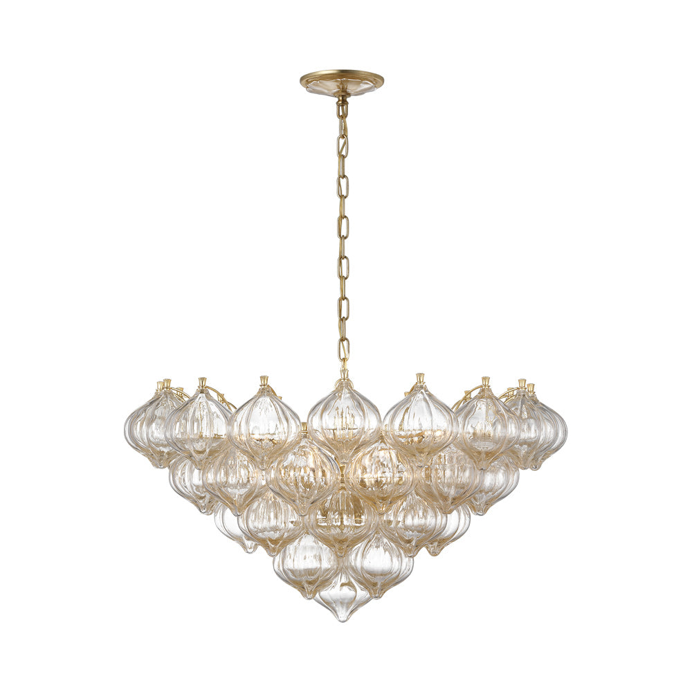 Caselli Chandelier in Gild (Gold Fleck Glass).