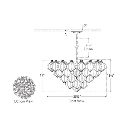 Caselli Chandelier - line drawing.