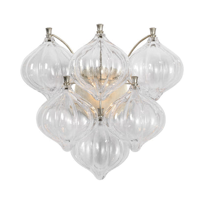 Caselli Wall Light in Burnished Silver Leaf (Clear Glass).