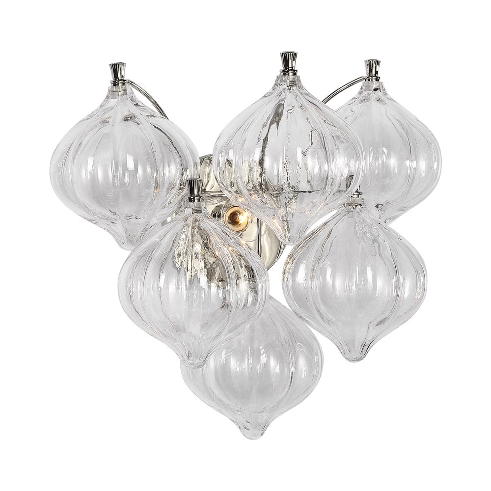 Caselli Wall Light in Polished Nickel (Clear Glass).