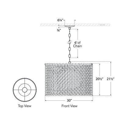 Catania Pendant Light - line drawing.