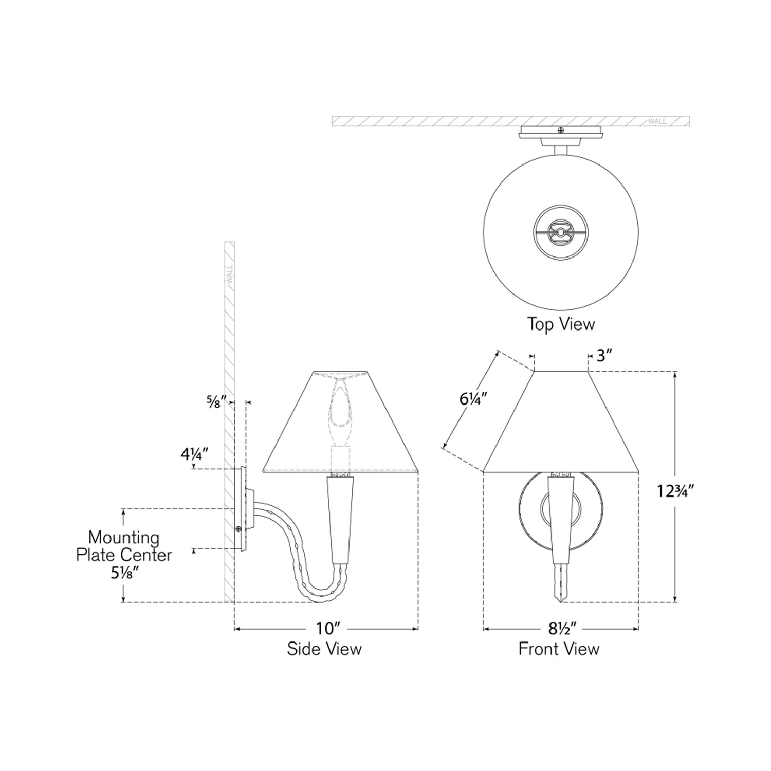 Cavalli Wall Light - line drawing.