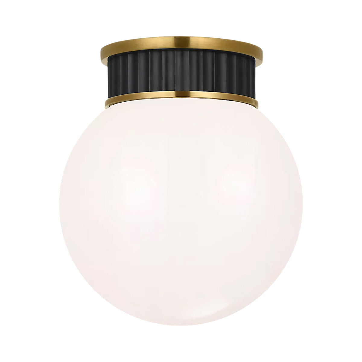Cavill Flush Mount Ceiling Light in Bronze And Natural Brass (7.5-Inch).