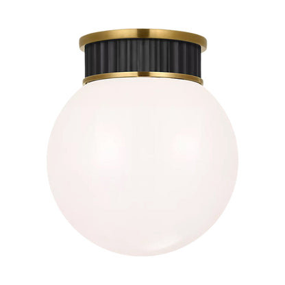 Cavill Flush Mount Ceiling Light in Bronze And Natural Brass (7.5-Inch).