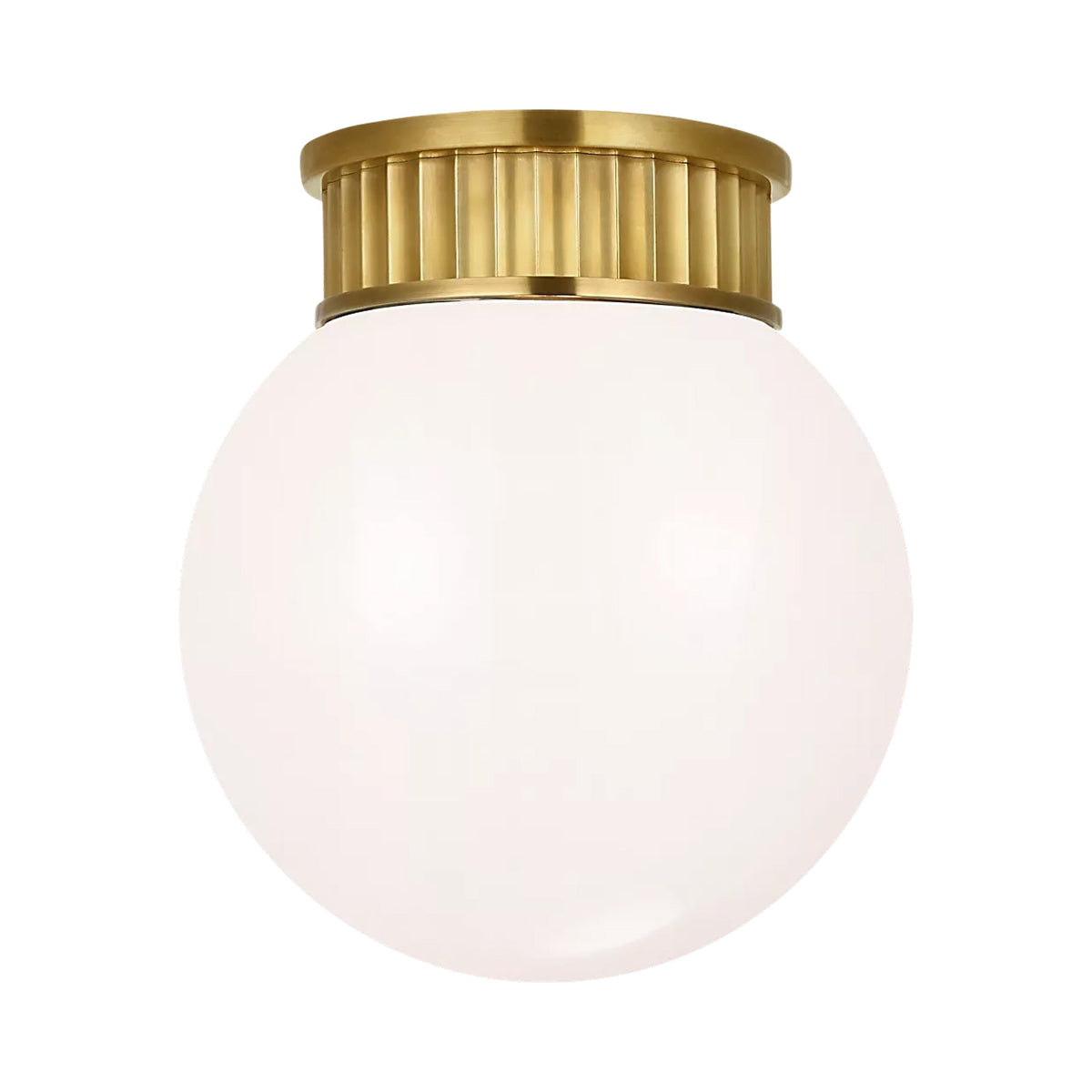Cavill Flush Mount Ceiling Light in Natural Brass (7.5-Inch).
