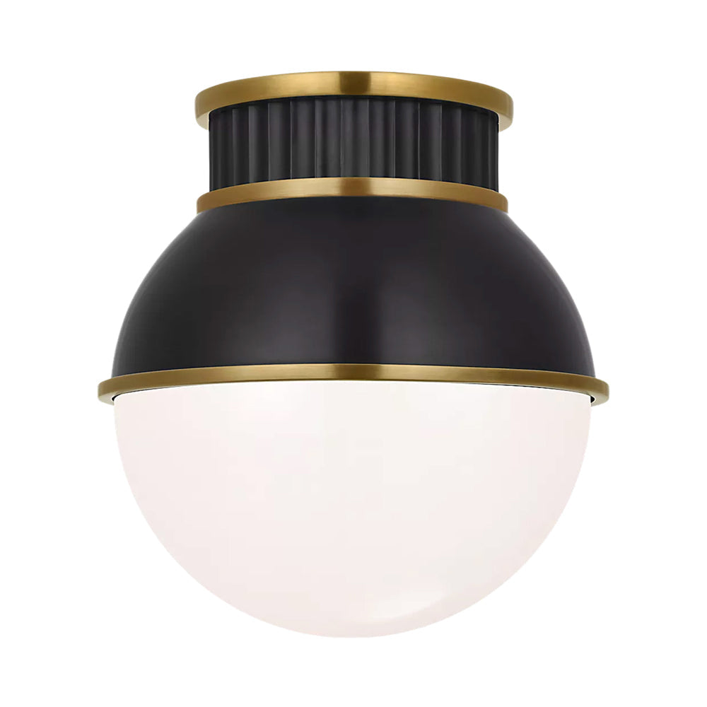 Cavill Flush Mount Ceiling Light in Bronze And Natural Brass (8-Inch).