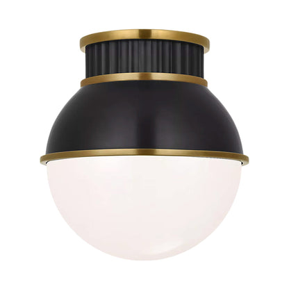 Cavill Flush Mount Ceiling Light in Bronze And Natural Brass (8-Inch).