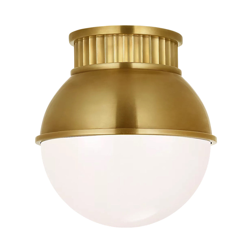 Cavill Flush Mount Ceiling Light in Natural Brass (8-Inch).