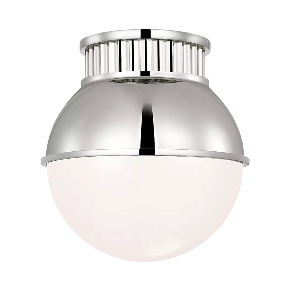 Cavill Flush Mount Ceiling Light in Polished Nickel (8-Inch).