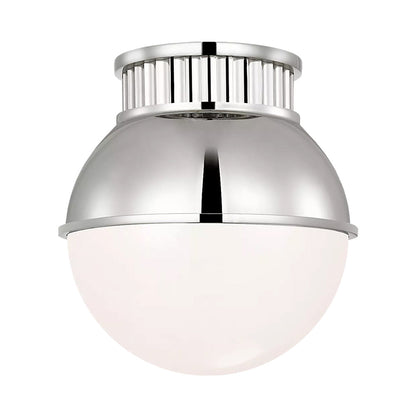 Cavill Flush Mount Ceiling Light in Polished Nickel (8-Inch).