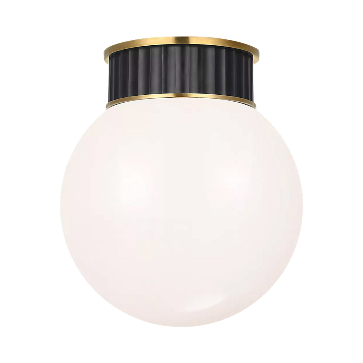 Cavill Flush Mount Ceiling Light in Bronze And Natural Brass (11.5-Inch).