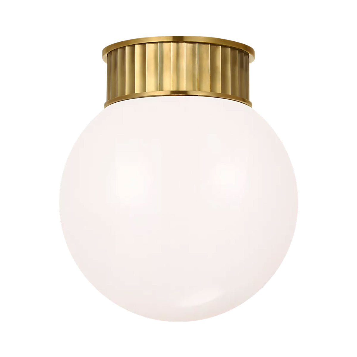 Cavill Flush Mount Ceiling Light in Natural Brass (11.5-Inch).