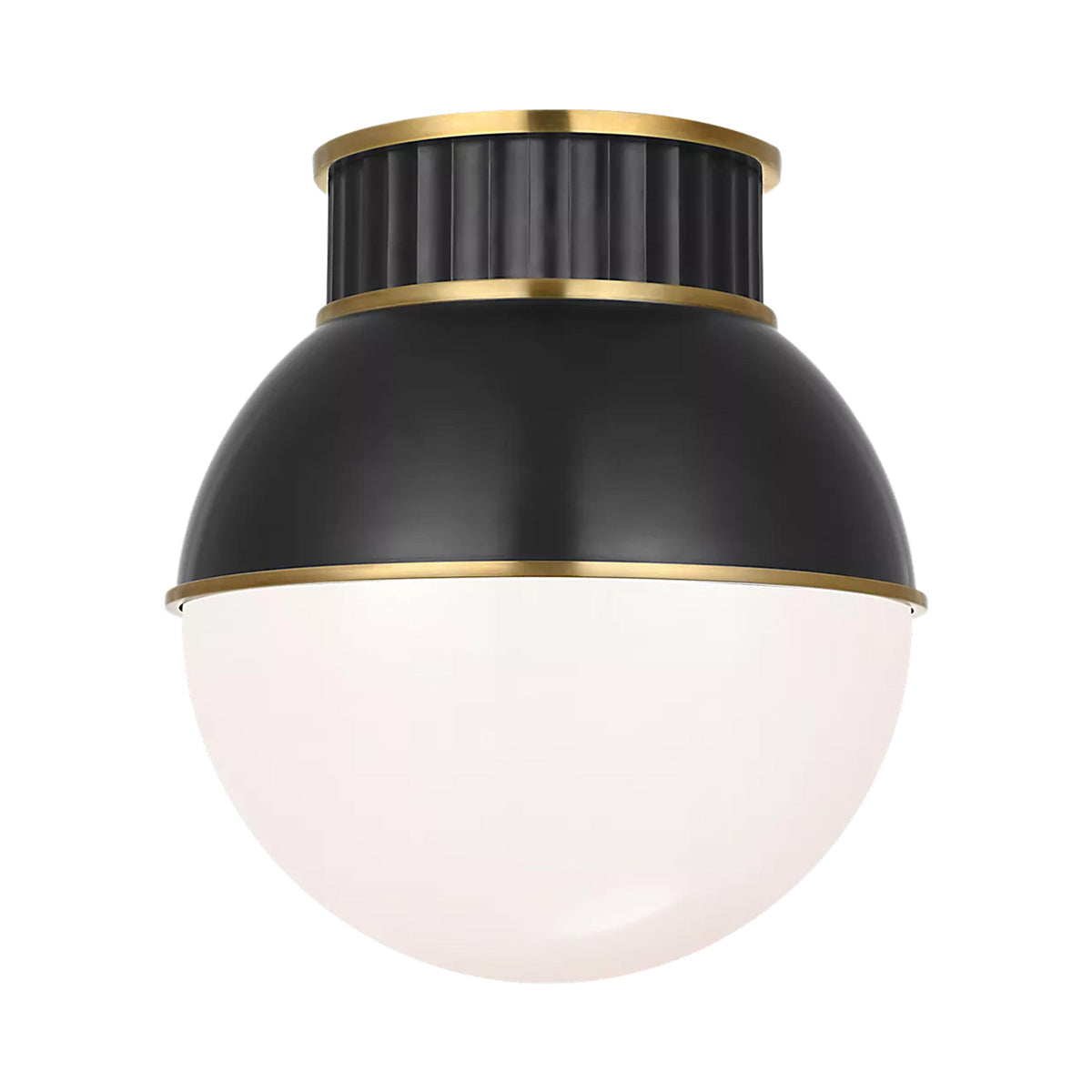 Cavill Flush Mount Ceiling Light in Bronze And Natural Brass (12-Inch).