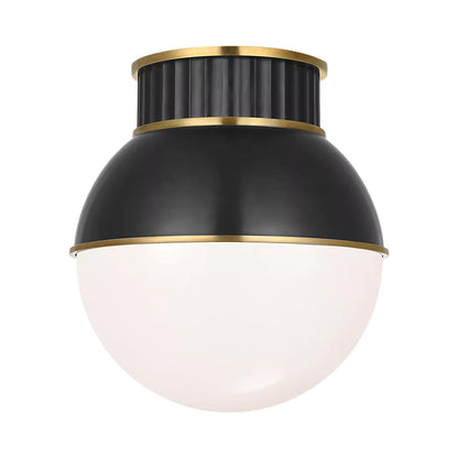 Cavill Flush Mount Ceiling Light in Bronze And Natural Brass (12-Inch).