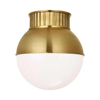 Cavill Flush Mount Ceiling Light in Natural Brass (12-Inch).