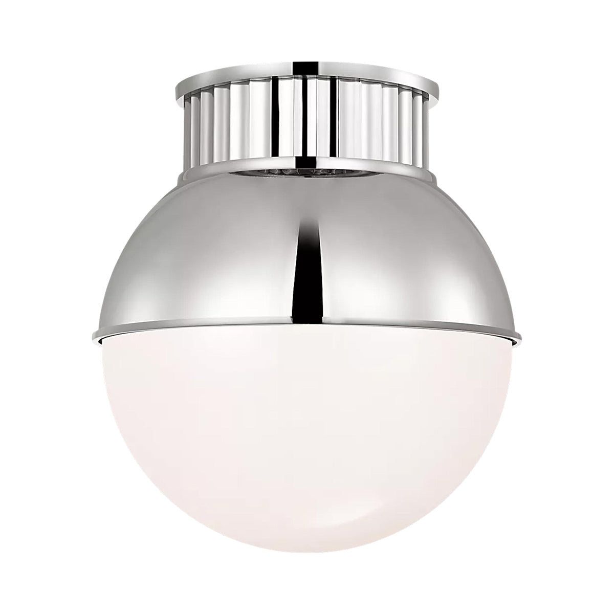 Cavill Flush Mount Ceiling Light in Polished Nickel (12-Inch).