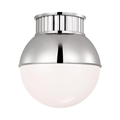 Cavill Flush Mount Ceiling Light in Polished Nickel (12-Inch).