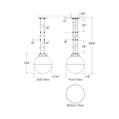 Cavill Pendant Light - line drawing.
